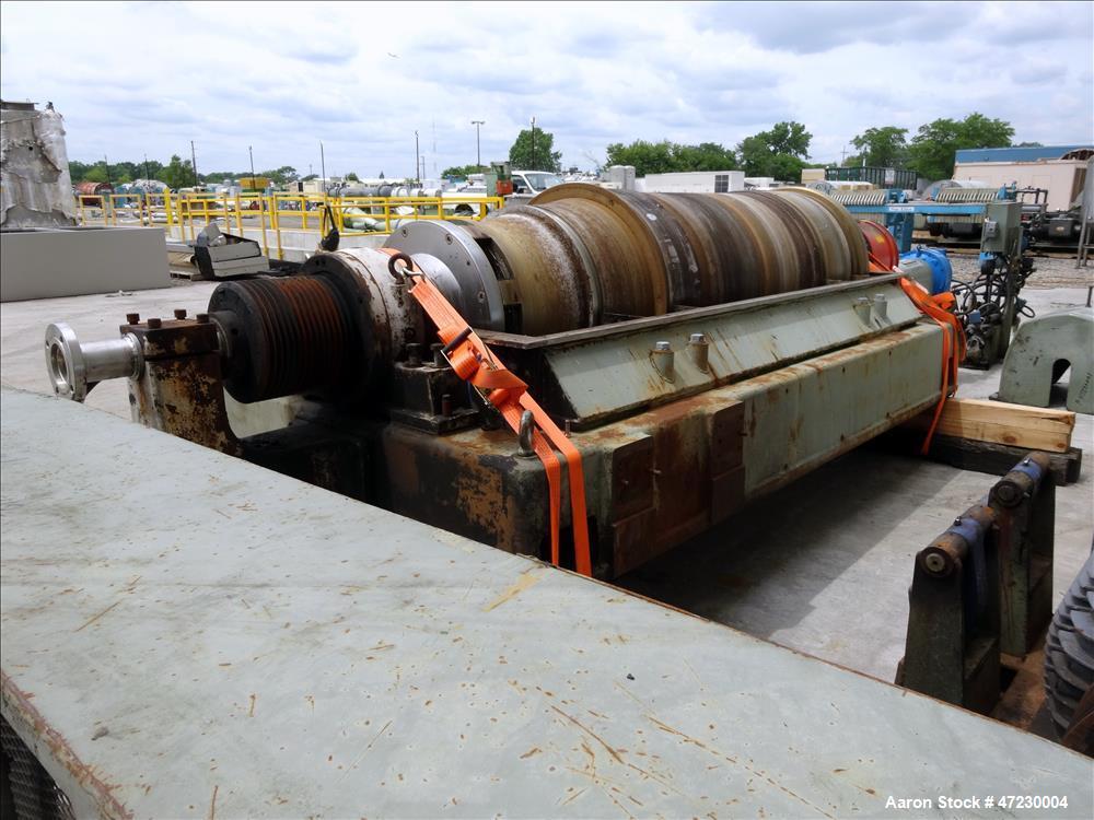 Used:- Alfa Laval / Sharples SG-15 Super-D-Canter Centrifuge. 316/317 Stainless steel Construction (product contact area), maximum bowl speed 2600 rpm, 360 degree solid discharge ports with sintered ...