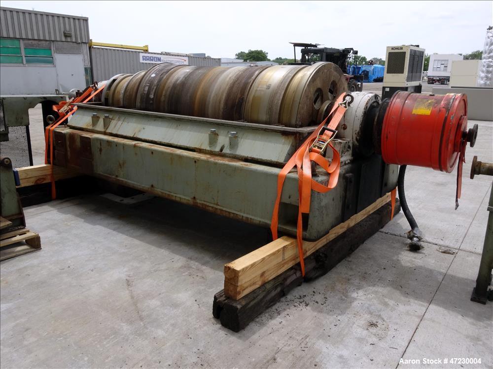 Used:- Alfa Laval / Sharples SG-15 Super-D-Canter Centrifuge. 316/317 Stainless steel Construction (product contact area), maximum bowl speed 2600 rpm, 360 degree solid discharge ports with sintered ...