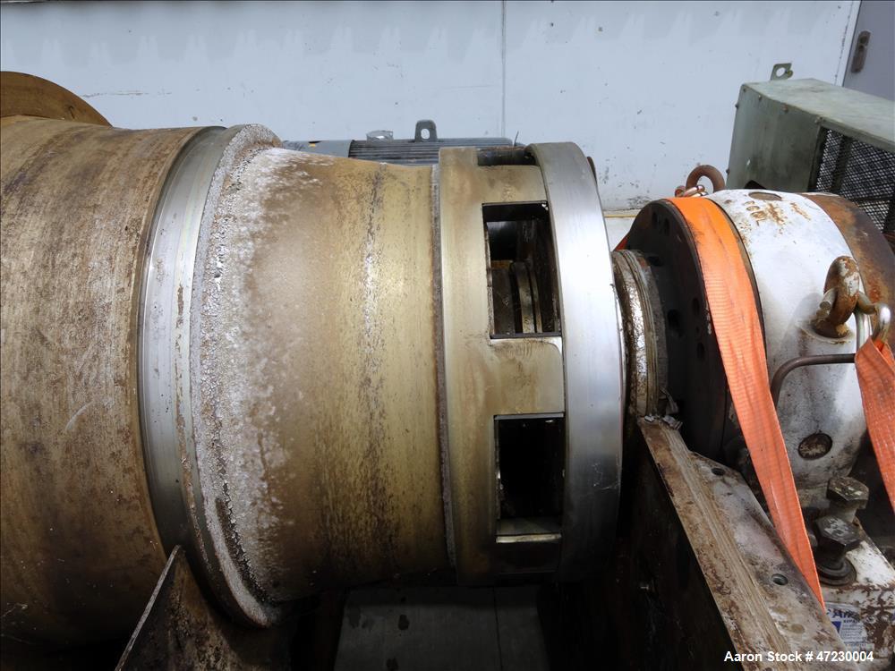 Used:- Alfa Laval / Sharples SG-15 Super-D-Canter Centrifuge. 316/317 Stainless steel Construction (product contact area), maximum bowl speed 2600 rpm, 360 degree solid discharge ports with sintered ...