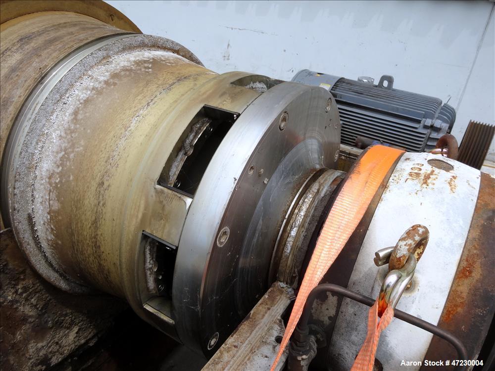 Used:- Alfa Laval / Sharples SG-15 Super-D-Canter Centrifuge. 316/317 Stainless steel Construction (product contact area), maximum bowl speed 2600 rpm, 360 degree solid discharge ports with sintered ...