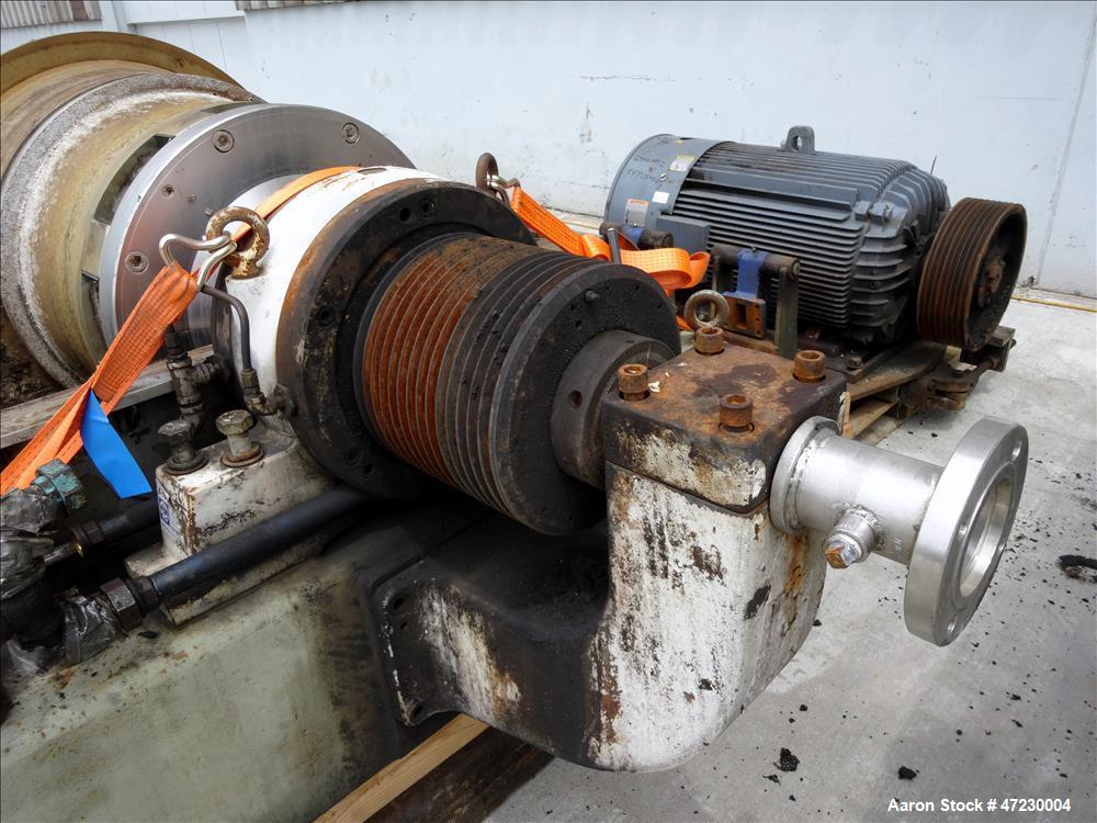 Used:- Alfa Laval / Sharples SG-15 Super-D-Canter Centrifuge. 316/317 Stainless steel Construction (product contact area), maximum bowl speed 2600 rpm, 360 degree solid discharge ports with sintered ...