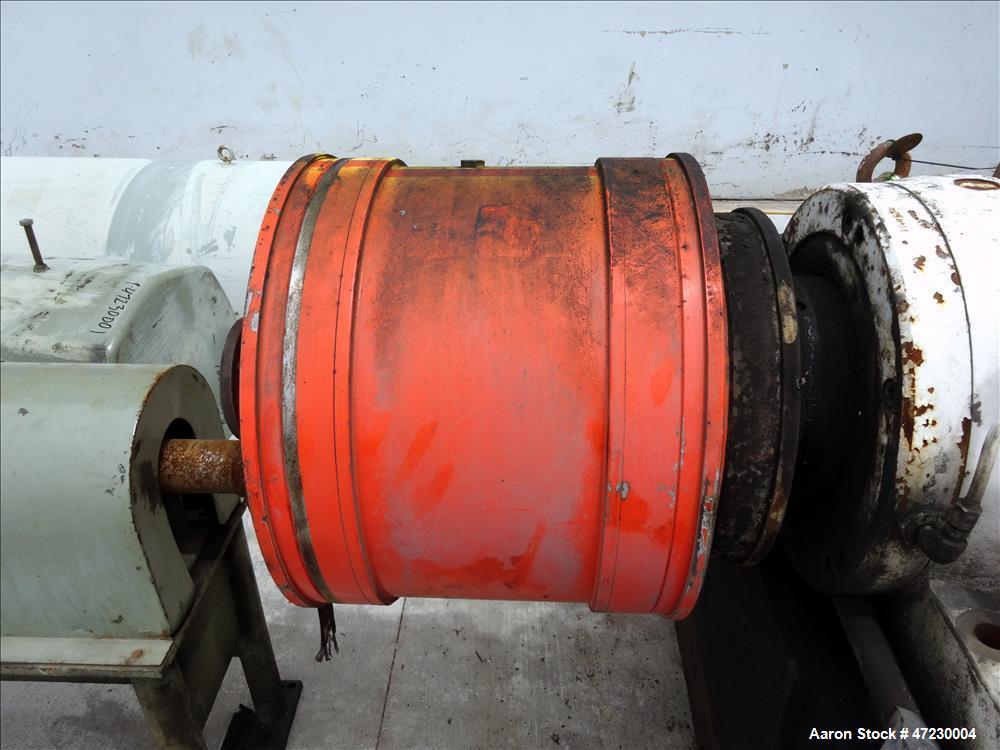 Used:- Alfa Laval / Sharples SG-15 Super-D-Canter Centrifuge. 316/317 Stainless steel Construction (product contact area), maximum bowl speed 2600 rpm, 360 degree solid discharge ports with sintered ...