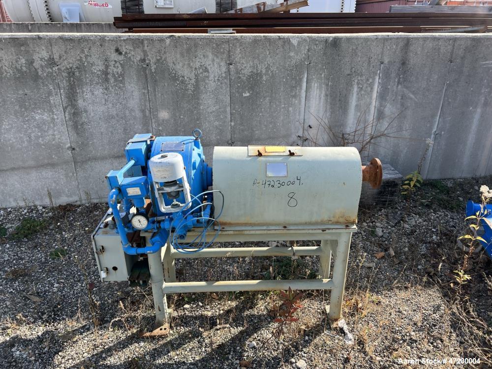 Used:- Alfa Laval / Sharples SG-15 Super-D-Canter Centrifuge. 316/317 Stainless steel Construction (product contact area), maximum bowl speed 2600 rpm, 360 degree solid discharge ports with sintered ...