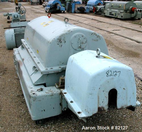 USED: Sharples XM-505 Super-D-Canter Centrifuge. 317/316 stainless steel construction on product contact areas. Max bowl speed 2800 rpm, 8" single lead tru-axial design conveyor with STC wear protect...