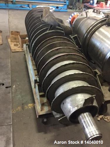 Used Sharples P-5400 Super-D-Canter Centrifuge Rotating Assembly.