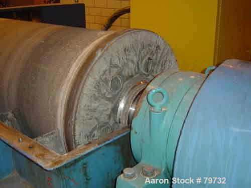 USED: Sharples P-5400 Super-D-Canter centrifuge, 316 stainless steelconstruction on product contact areas, 8.5" single lead conveyor withsintered tungsten carbide wear protection tiles, large body co...