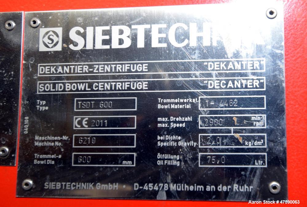Unused- Siebtechnik Tema TSDT 600 EK Turbo Screen Decanter Tube Solid Bowl Centr