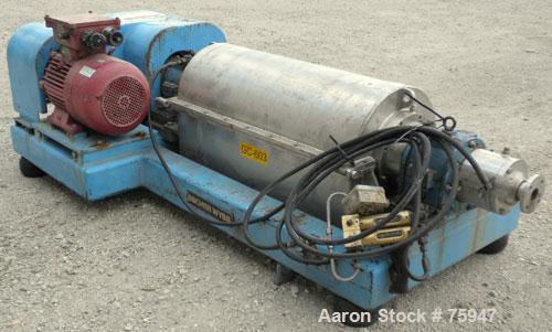 Used Sulzer Escher Wyss ZDC-30 Decanter Centrifuge, Type ZDC-30, Hastelloy S on product contact parts. Gas tight design. Casing No 2 purge seals with meter. 12.3" diameter x 35.1" straight side (315m...