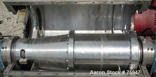 Used Sulzer Escher Wyss ZDC-30 Decanter Centrifuge, Type ZDC-30, Hastelloy S on product contact parts. Gas tight design. Casing No 2 purge seals with meter. 12.3" diameter x 35.1" straight side (315m...