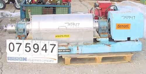 Used Sulzer Escher Wyss ZDC-30 Decanter Centrifuge, Type ZDC-30, Hastelloy S on product contact parts. Gas tight design. Casing No 2 purge seals with meter. 12.3" diameter x 35.1" straight side (315m...