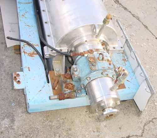 Used Sulzer Escher Wyss ZDC-30 Decanter Centrifuge, Type ZDC-30, Hastelloy S on product contact parts. Gas tight design. Casing No 2 purge seals with meter. 12.3" diameter x 35.1" straight side (315m...