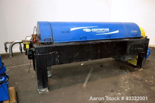 Used US Centrifuge CQ5 Solid Bowl Decanter Centrifuge, Model CQ5000. 2205 Stainless steel construction (product contact areas). Maximum bowl speed 2860 rpm, 6” single lead conveyor with welded hard f...