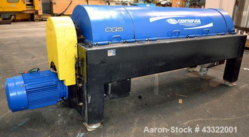 Used US Centrifuge CQ5 Solid Bowl Decanter Centrifuge, Model CQ5000. 2205 Stainless steel construction (product contact areas). Maximum bowl speed 2860 rpm, 6” single lead conveyor with welded hard f...