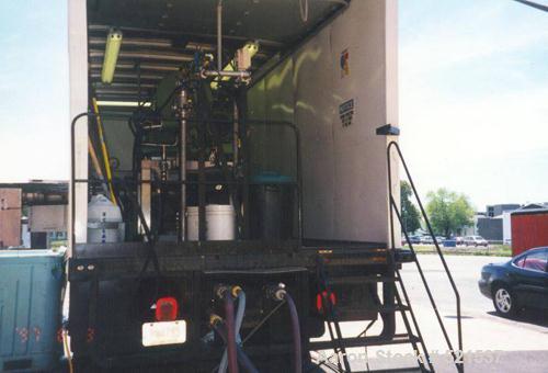 USED: Mobile separation system with a Westfalia CA-365-01-12 solid bowl decanter centrifuge, stainless steel construction on product contact areas, drive motor, solids discharge conveyor, control. Ce...