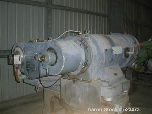 USED: Westfalia CA-365-010 solid bowl decanter centrifuge, 316 stainless steel construction on product contact areas. Max bowl speed 4000 rpm, conveyor with welded hardfacing, lined cake discharge po...