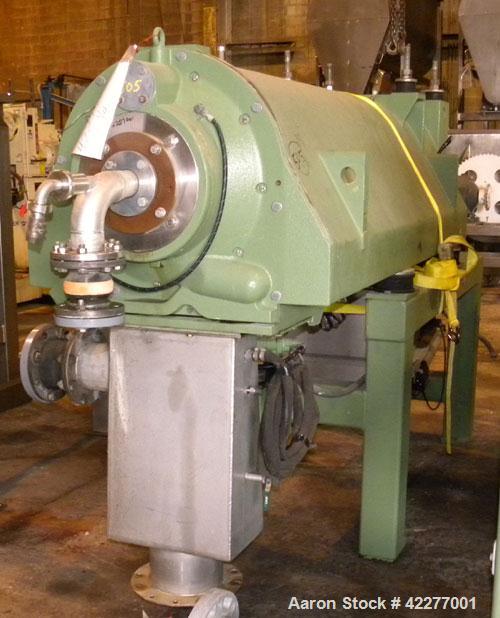 Unused- Westfalia CA-505-00-12 Solid Bowl Decanter Centrifuge, 316 stainless steel construction (product contact areas), max bowl speed 3500 rpm, two-gear design, gearbox, main drive, backdrive, lube...