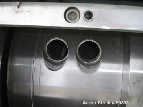 USED: Westfalia CA-505-01-12 solid bowl decanter centrifuge, 316 stainless steel construction on product contact areas. Max bowl speed 3500 rpm, 6" (160mm) single lead conveyor with welded hardfacing...