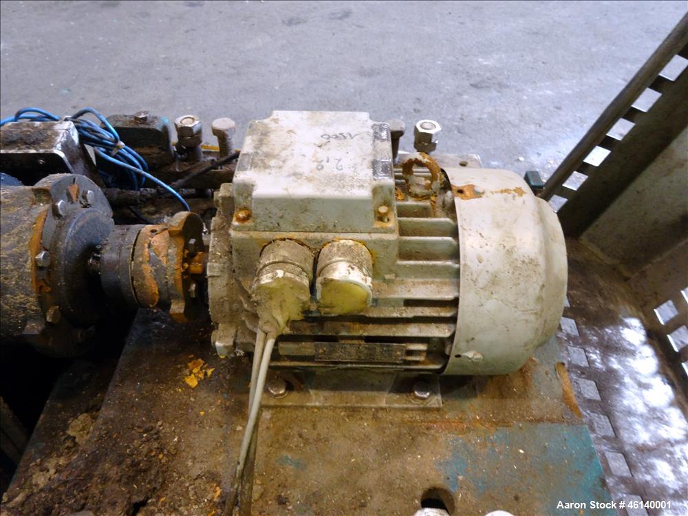 Used Westfalia UCD 305-00-02 Solid Bowl Decanter Centrifuge. 304 Stainless steel on product contact parts, maximum bowl speed 4500 rpm, approximate 4" single lead conveyor with welded hardfacing, sin...