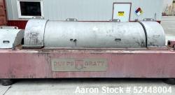 Used- Dupps Model GMT808 Decanter Centrifuge. Stainless steel construction. 3" Feed, 8" liquid phase outlet, 16-15/16" x 46-...