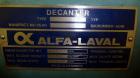 Used- Stainless Steel Alfa Laval Solid Bowl Decanter Centrifuge