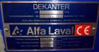 Used Alfa Laval NX-4055 Solid Bowl Decanter Centrifuge, 316 Stainless Steel Construction (product contact areas). Maximum bowl speed 4,000 rpm, 110 mm single lead conveyor with welded hard facing, si...