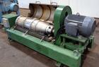 Used Alfa Laval AVNX-416B-31G solid bowl decanter Centrifuge, Stainless steel construction on product contact areas. Maximum bowl speed 3250 rpm, 18.5Kw/380-660volt/50 cycle single row of lined cake ...