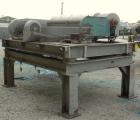 Used Alfa Laval AVNX-418-31G Solid Bowl Decanter Centrifuge, 316 Stainless Steel (product contact areas). maximum bowl speed 4000 rpm, 110mm single lead conveyor with sintered tungsten carbide wear p...