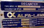 Used Alfa Laval AVNX-418B-31G Solid Bowl Decanter Centrifuge