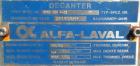Used Alfa Laval AVNX-418K-31 Solid Bowl Decanter Centrifuge, 316 Stainless Steel Construction (Product Contact Areas), Maximum bowl speed 3250 RPM. Double row of lined cake discharge ports, 70 MM sin...