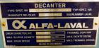 Used Alfa Laval DMNX-616B-31G-8820.1603-01 31G Solid Bowl Decanter Centrifuge, 316 Stainless Steel (product contact areas). Maximum bowl speed 3250 rpm, 110mm single lead conveyor, base, casing, 2.5 ...