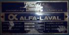 Used Alfa Laval AVNX-714B-31G Solid Bowl Decanter Centrifuge. 316 Stainless steel (product contact areas), maximum bowl speed 4000 rpm, single lead conveyor with welded hardfacing, single row cake li...