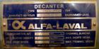 Used Alfa Laval AVNX-718B-31G Solid Bowl Decanter Centrifuge. Stainless steel construction on product contact areas. Maximum bowl speed 4000 rpm, 14 kw/380 volt/50 cycle single row of lined cake disc...