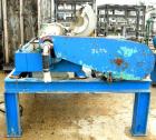 USED: Alfa Laval decanter type AVNX418B-31. Material of construction is 316 stainless steel on product contact parts. Max bowl speed 3000 rpm by a 34 hp/22 kw, 380 volt/50 cycle/3 ph main drive motor...