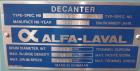 Used Alfa Laval Solid Bowl Decanter Centrifuge, Model AVNX 419B-31G