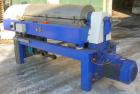 Used Alfa Laval Decanter, Type ALDEC 406, 316 stainless steel construction on product contact parts. Maximum bowl speed 4000 rpm. 110mm single lead conveyor with hardfacing. Driven by a 22 kw, 3/50/3...