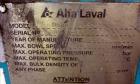 Used Alfa Laval/Sharples DSNX 4250 (PM36000) Super-D-Canter Centrifuge (dry solids design). 316 Stainless steel construction (product contact areas). Maximum bowl speed 3150 rpm. 5.5