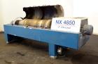 Used Alfa Laval DSNX-4850 Solid Bowl Decanter Centrifuge.  AISI 316 (1.4401) Stainless steel construction on product contact parts.  Max bowl speed 3650 rpm, 2 phase, 18.8