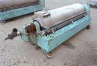Used Alfa Laval FPNX-418B-31 Solid Bowl Decanter Centrifuge, 316 stainless steel construction (product contact areas), maximum bowl speed 3250 rpm, double row of lined cake discharge ports, 110 mm si...