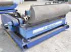 Used Alfa Laval NX-418-31 Solid Bowl Decanter Centrifuge. 316 Stainless steel construction on product contact parts. Max bowl speed 4000 rpm, 3 phase, 2 ¾