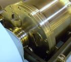 Used Alfa Laval NX-418B-31G Solid Bowl Decanter Centrifuge. 316 stainless steel construction on product contact areas, max bowl speed 4000 rpm. 70 mm single lead axial conveyor with welded hardfacing...