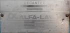 Used Alfa Laval NX-418B-31G Solid Bowl Decanter Centrifuge, 316 Stainless Steel (product contact areas). Maximum bowl speed 3250 rpm, 110mm single lead conveyor with sintered tungsten carbide wear pr...