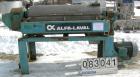Used Alfa Laval NX-418B-31G Solid Bowl Decanter Centrifuge. 316 stainless steel construction on product contact areas. Maximum bowl speed 4000 rpm. 3