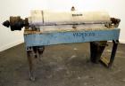Used Alfa Laval NX-418 (2 or 3 phase) Solid Bowl Decanter Centrifuge. 316 Stainless steel construction (product contact areas), maximum bowl speed 3250 rpm, single row of lined cake discharge ports, ...