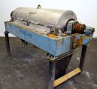 Used Alfa Laval NX-418 (2 or 3 phase) Solid Bowl Decanter Centrifuge. 316 Stainless steel construction (product contact areas), maximum bowl speed 3250 rpm, single row of lined cake discharge ports, ...
