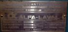 Used Alfa Laval NX-418 (2 or 3 phase) Solid Bowl Decanter Centrifuge. 316 Stainless steel construction (product contact areas), maximum bowl speed 3250 rpm, single row of lined cake discharge ports, ...