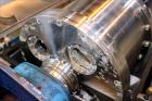 Used Alfa Laval NX-414B-31 Solid Bowl Decanter Centrifuge, 316 stainless steel (product contact areas). Max bowl speed 4000 rpm, single row of cake solids discharge ports, 2.75
