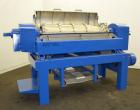 Used Alfa Laval UVNX-418 Solid Bowl Decanter Centrifuge. 316 Stainless steel (product contact areas). Approximate 70mm single lead conveyor, 2 or 3 phase machine, maximum bowl speed 3250 rpm, regulat...