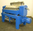 Used Alfa Laval UVNX-418 Solid Bowl Decanter Centrifuge. 316 Stainless steel (product contact areas). Approximate 70mm single lead conveyor, 2 or 3 phase machine, maximum bowl speed 3250 rpm, regulat...