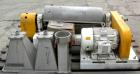 Used Bird 12 x 30 Screen Bowl Decanter Centrifuge. 316 Stainless Steel. Max bowl speed 4000 RPM, left hand design, 15 degree beach, hogged out cake ports with wear liners and epicentric plate dams, 4...