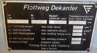 Used Flottweg Solid Bowl Decanter Centrifuge, Model Z32-4/451